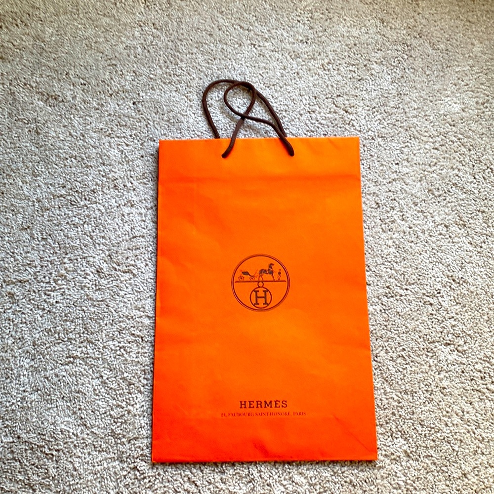 Hermes shopping bag w ribbon
